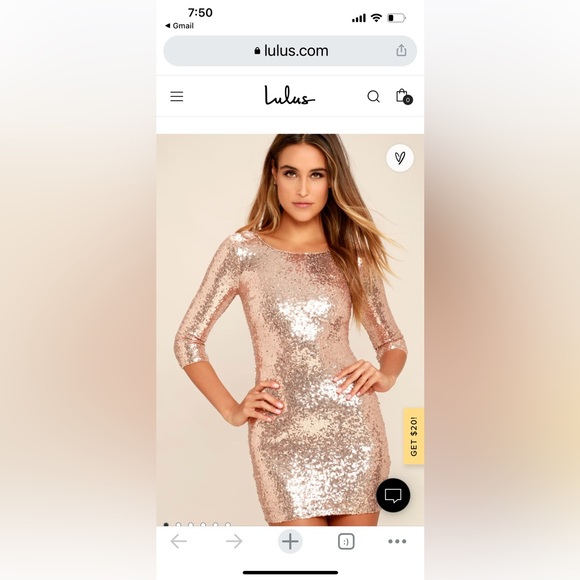 BNWT Rose gold sequins bodycon mini dress - Picture 3 of 6